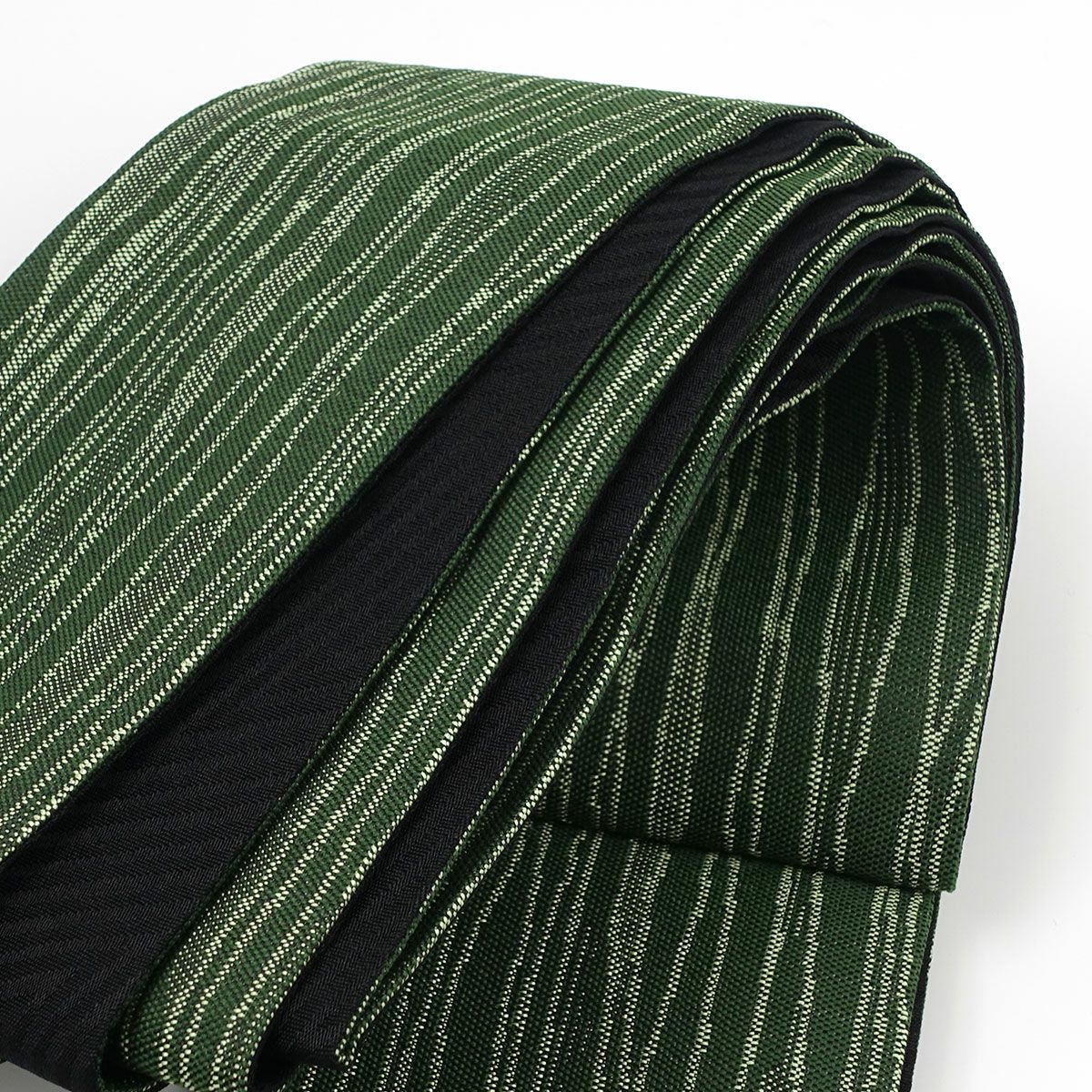 角帯 桐生織 よろけ縞 抹茶