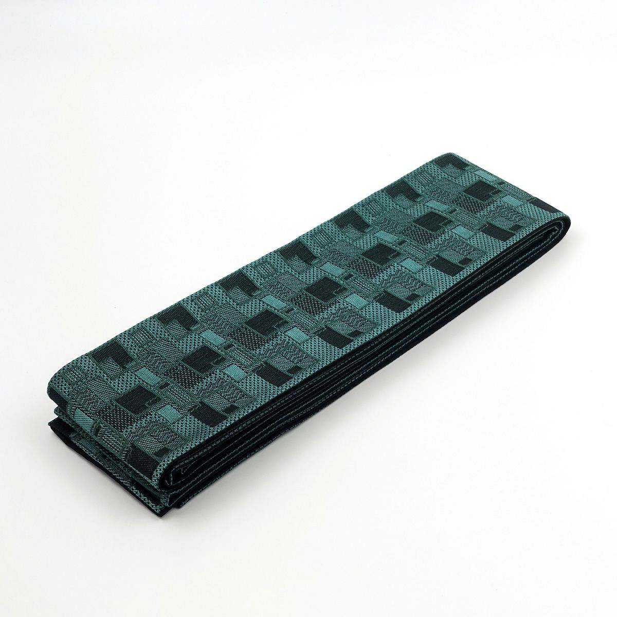 角帯 桐生織 四角 青緑