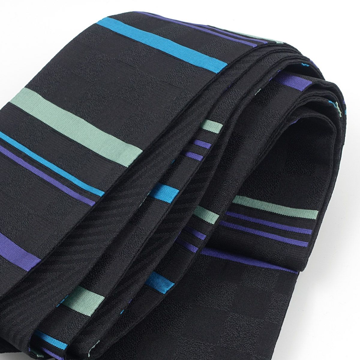 角帯 桐生織 縞 黒