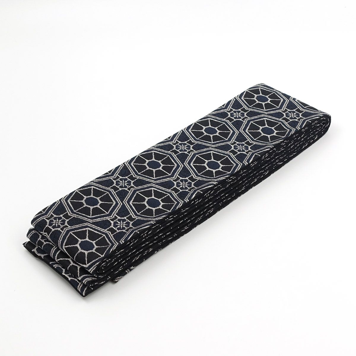 角帯 桐生織 黒紺