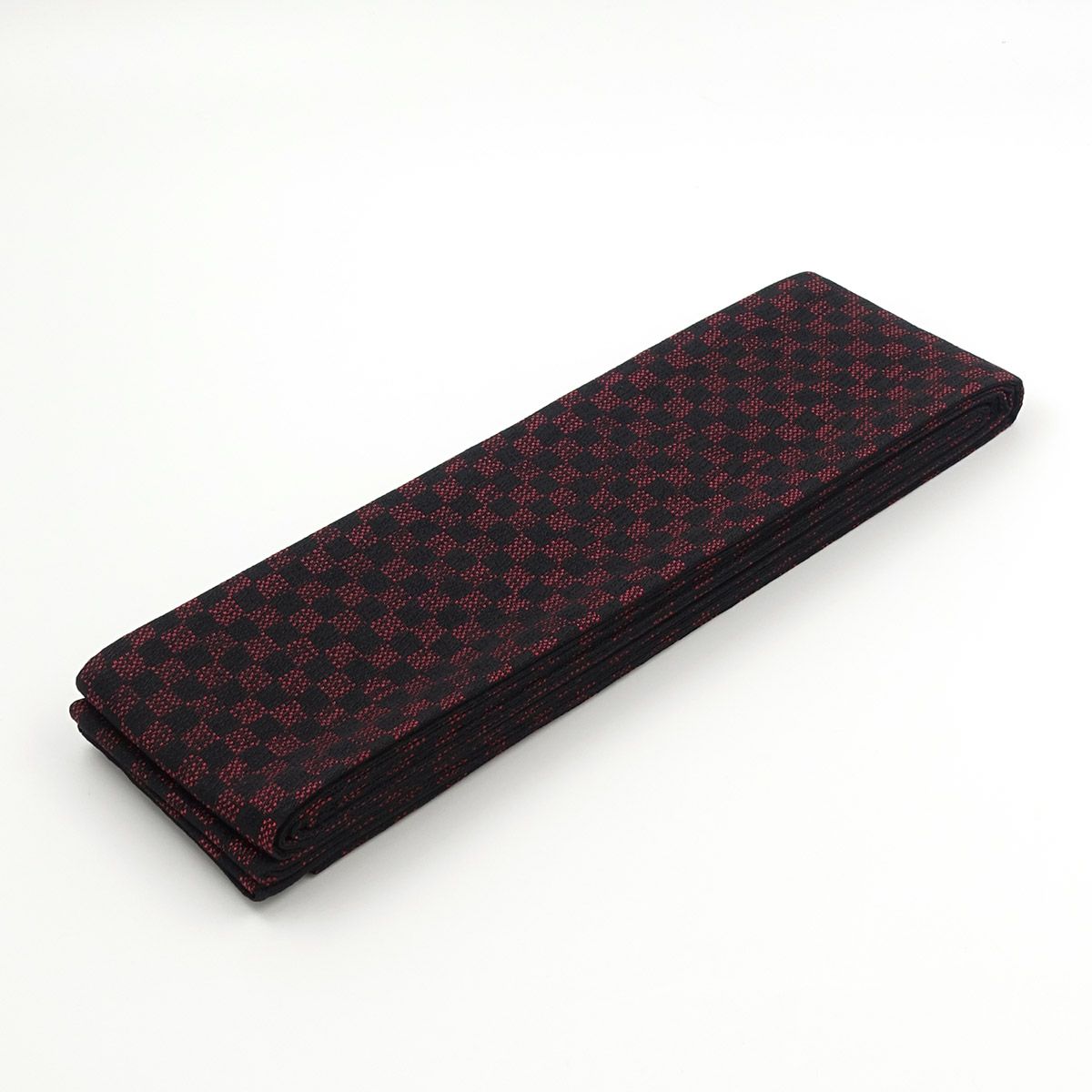 角帯 桐生織 市松 赤