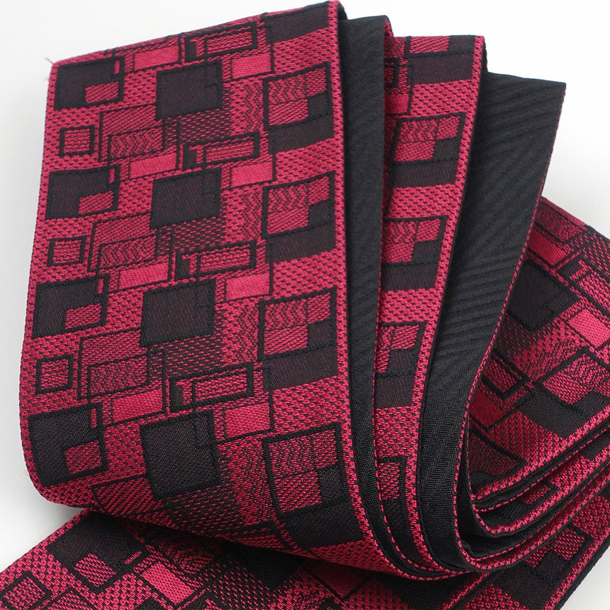 角帯 桐生織 四角 ピンク