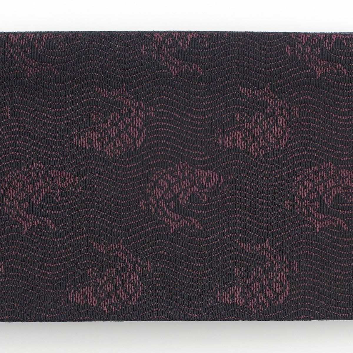 角帯 桐生織 魚 赤茶