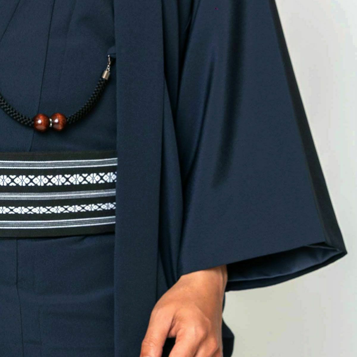 大きいサイズ すぐに着られる男羽織 洗える 単衣 ちりめん 4L 5L 濃紺