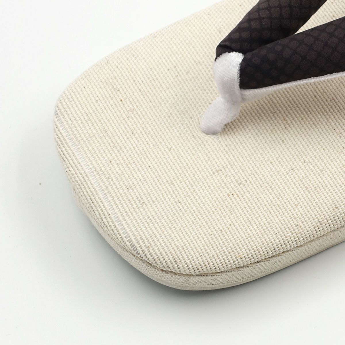 草履 亜麻 生成 茶鼻緒 L 25cm～26.5cm位まで対応