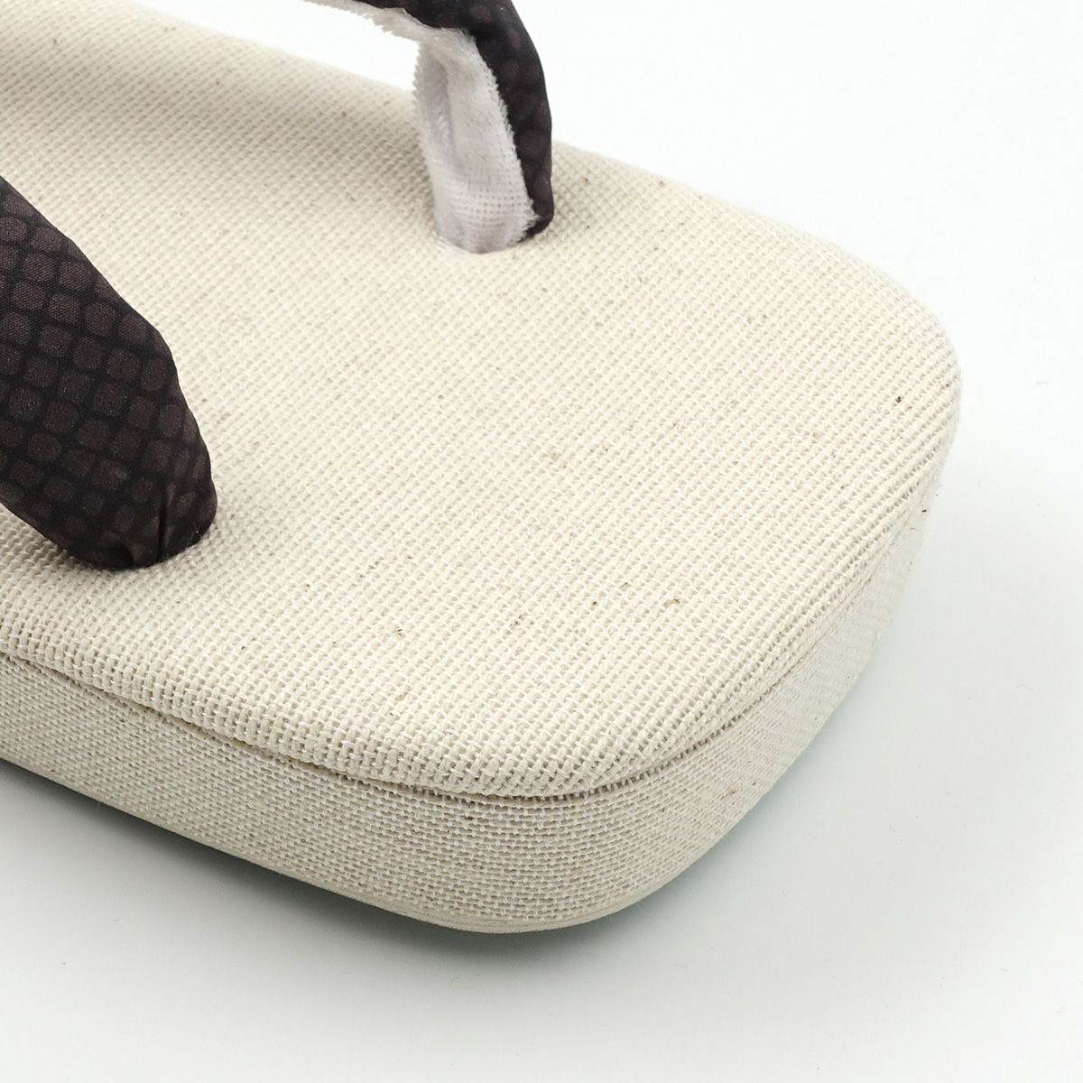 草履 亜麻 生成 茶鼻緒 L 25cm～26.5cm位まで対応