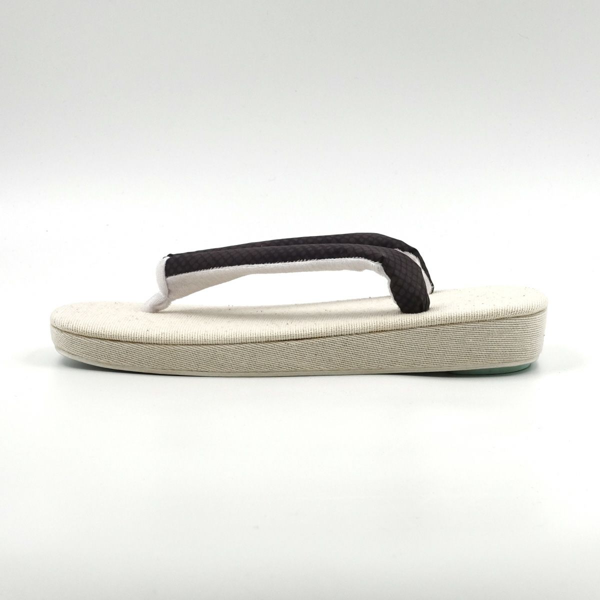 草履 亜麻 生成 茶鼻緒 L 25cm～26.5cm位まで対応