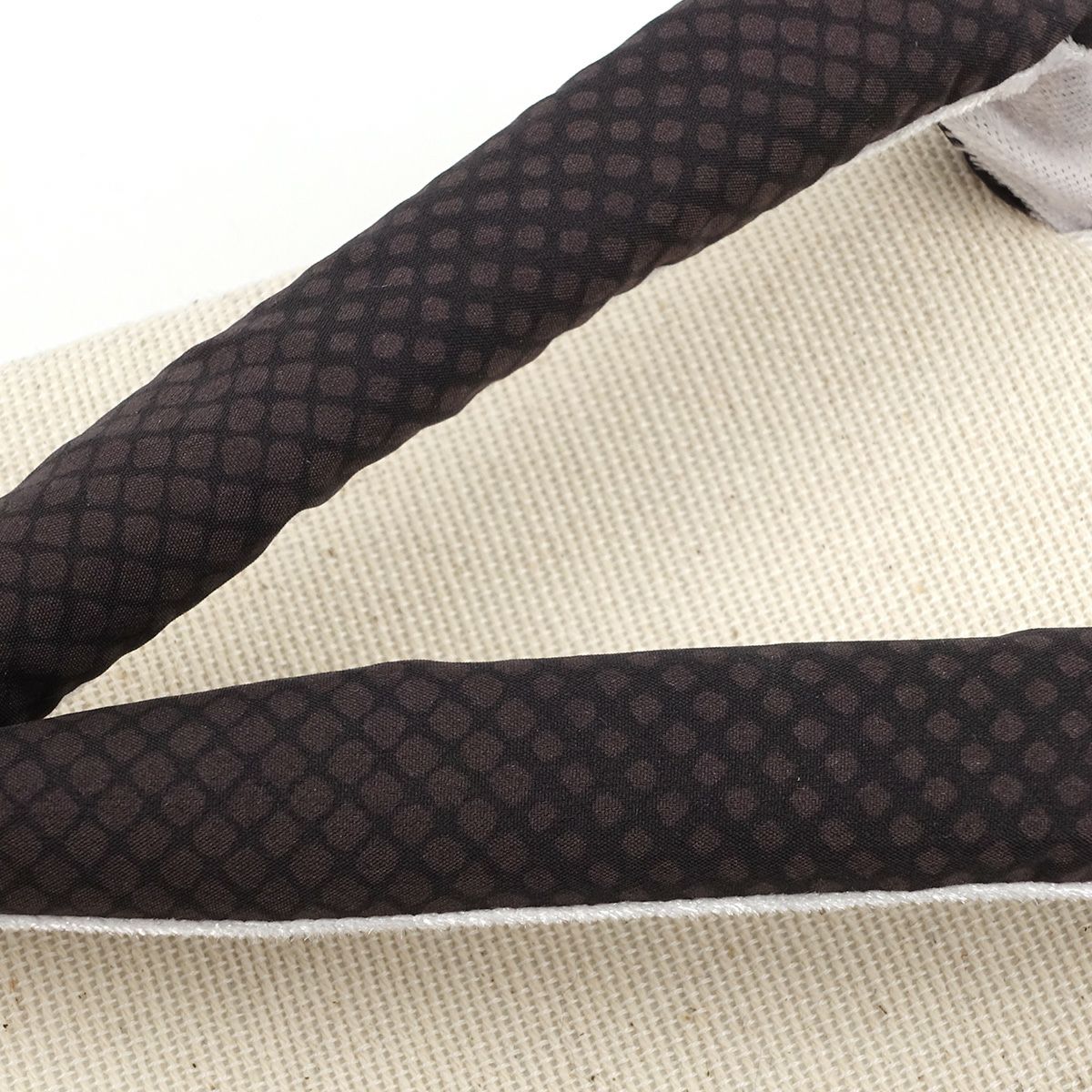 草履 亜麻 生成 茶鼻緒 L 25cm～26.5cm位まで対応