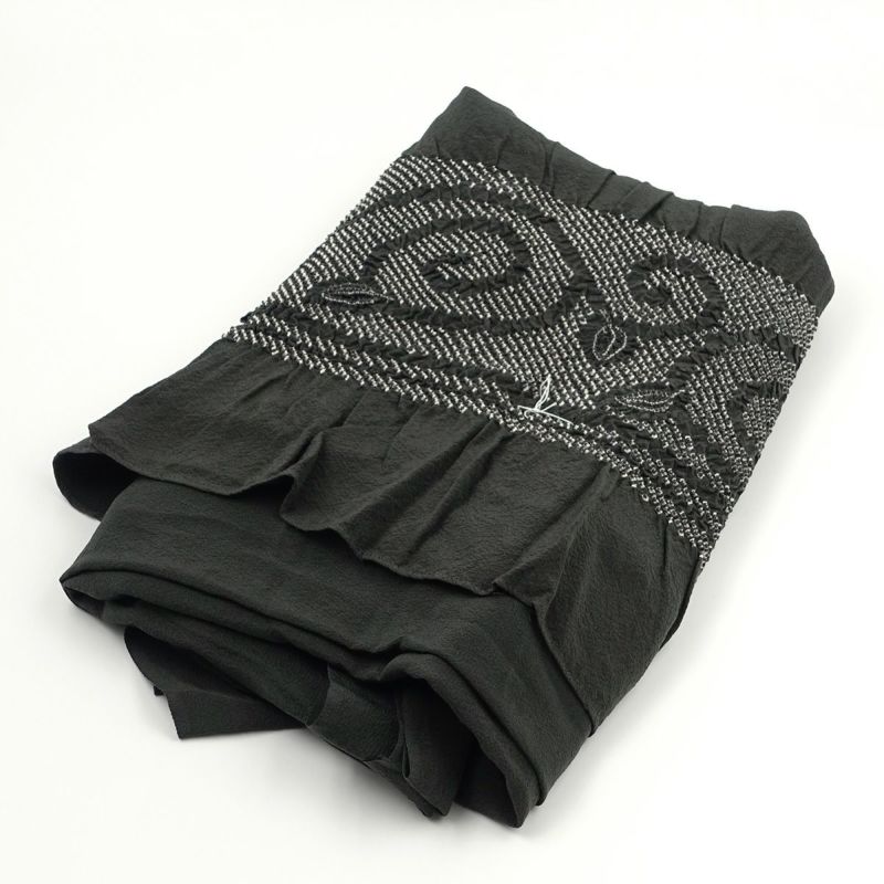 兵児帯 正絹 端絞り 端兵児 深緑