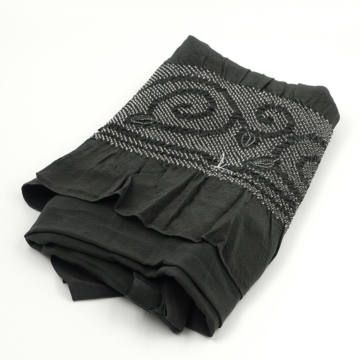 兵児帯 正絹 端絞り 端兵児 深緑