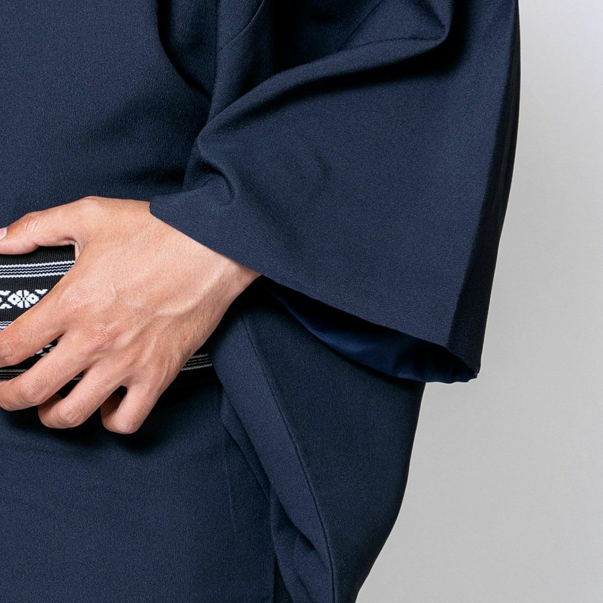 着流しお出かけセット 洗える着物 濃紺