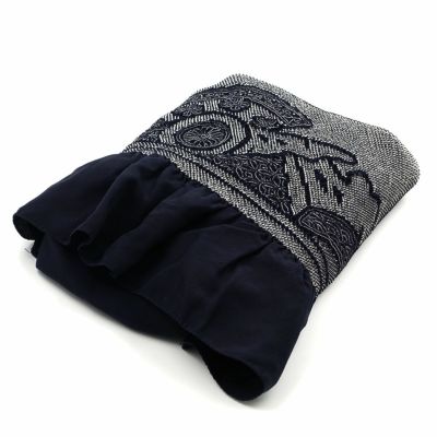 角帯 リバーシブル ボタニカル 黒×シルバー | 男着物の加藤商店