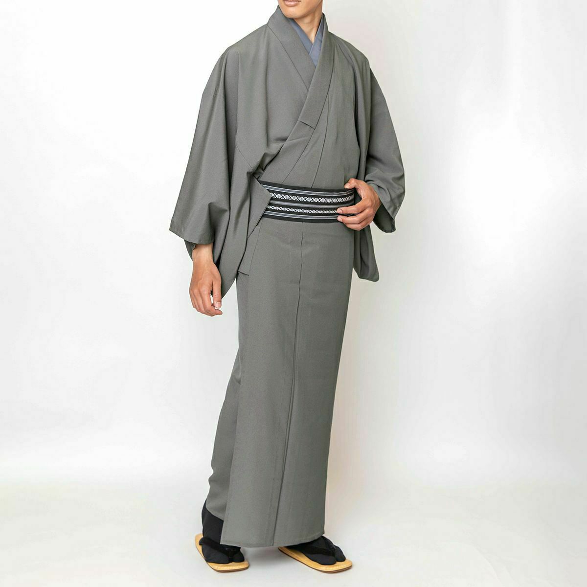 色紋付 東レシルック ちりめん 洗える着物