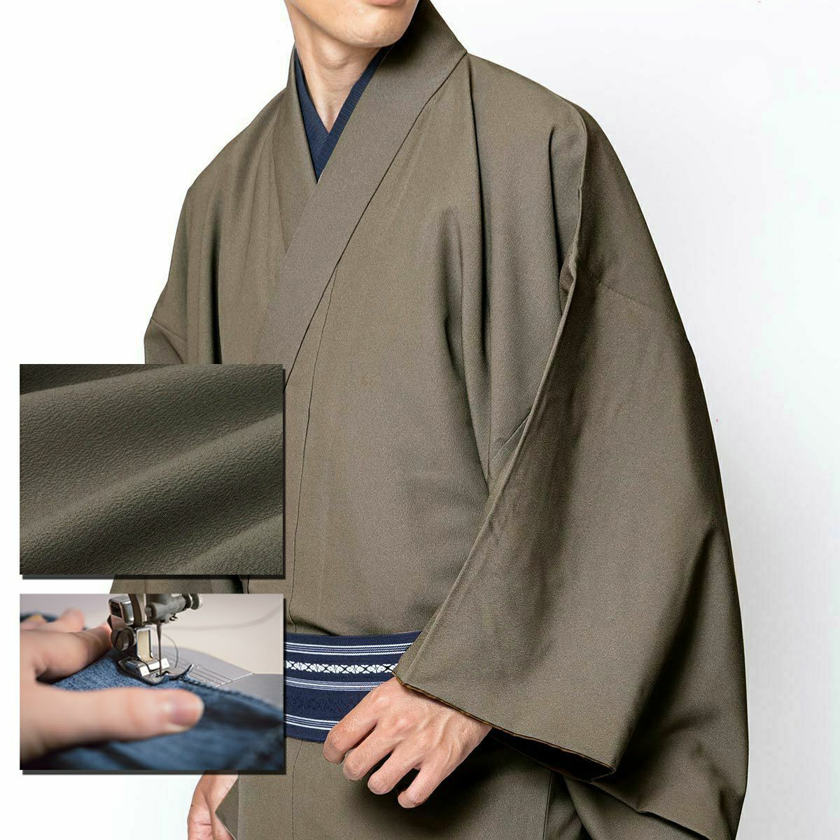 色紋付 ちりめん 洗える着物