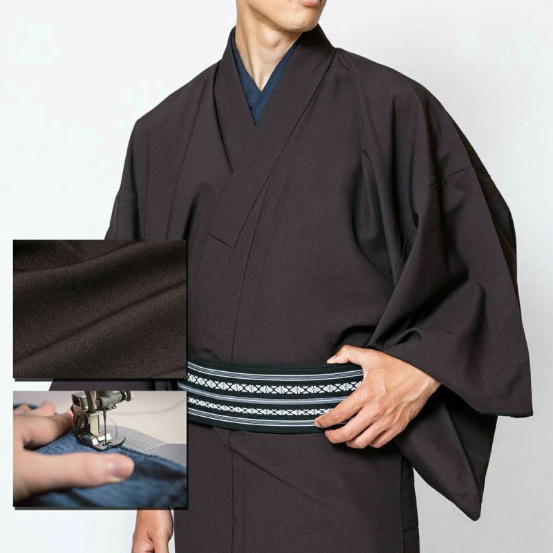 色紋付 ちりめん 洗える着物