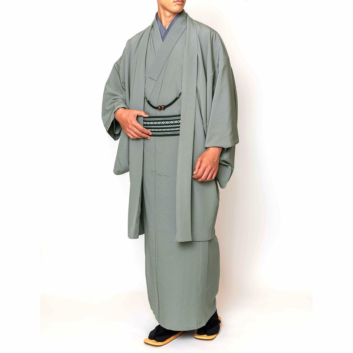 男羽織 洗える 単衣 ちりめん