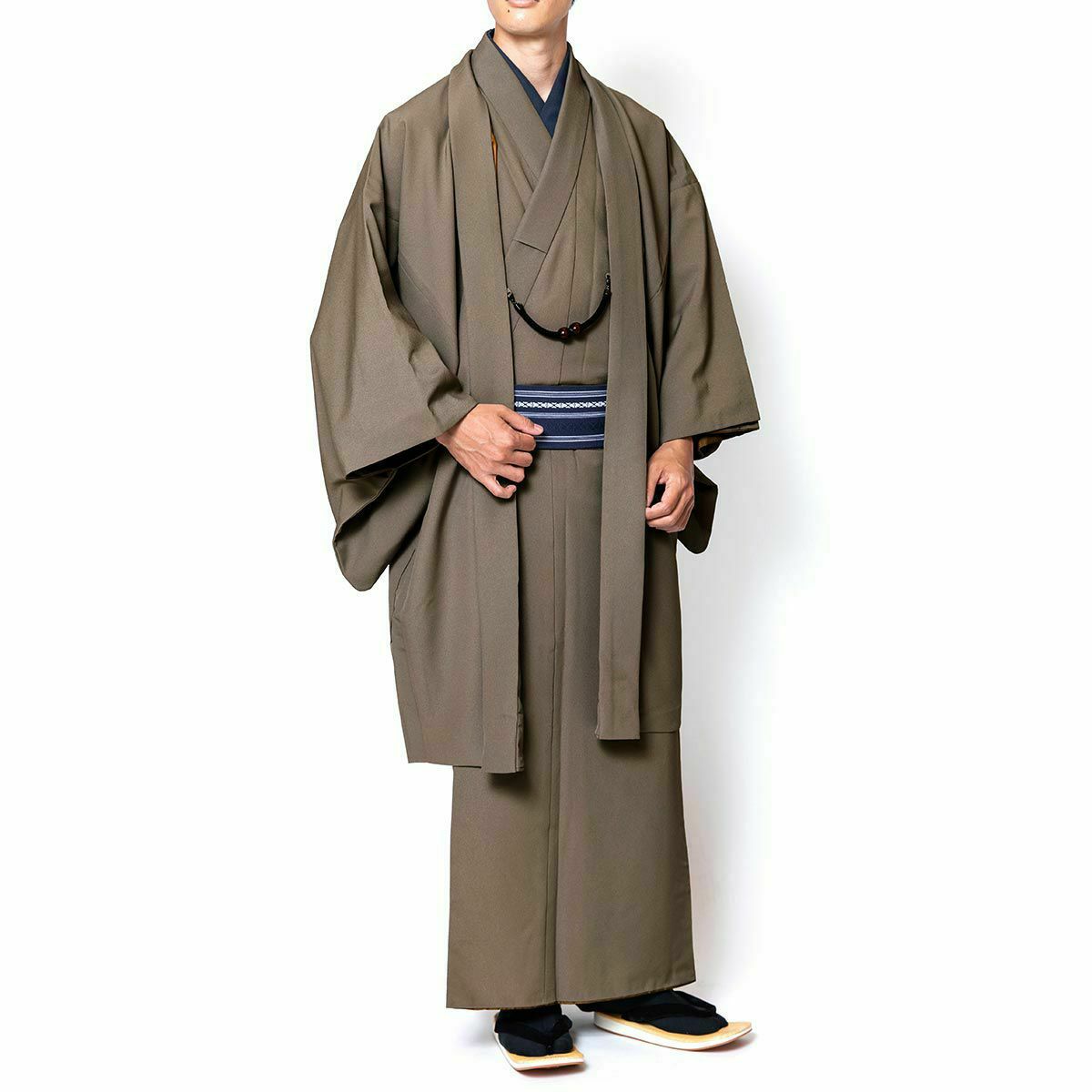 男羽織 洗える 単衣 ちりめん