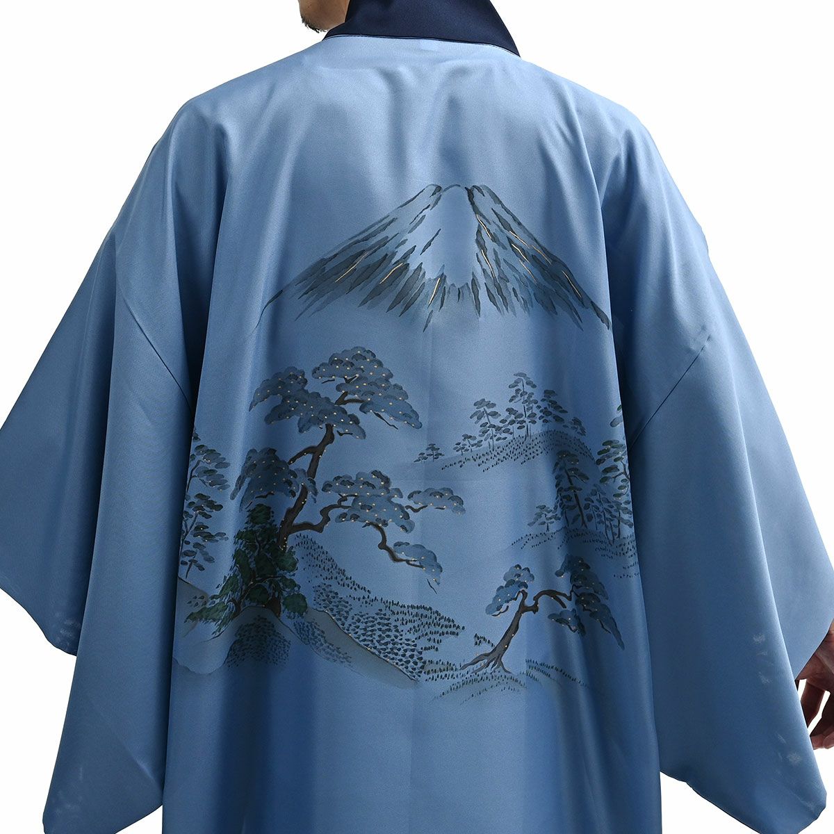 見えない部分にもこだわる裏勝りの長襦袢 紺衿 富士山 170cm～180cm
